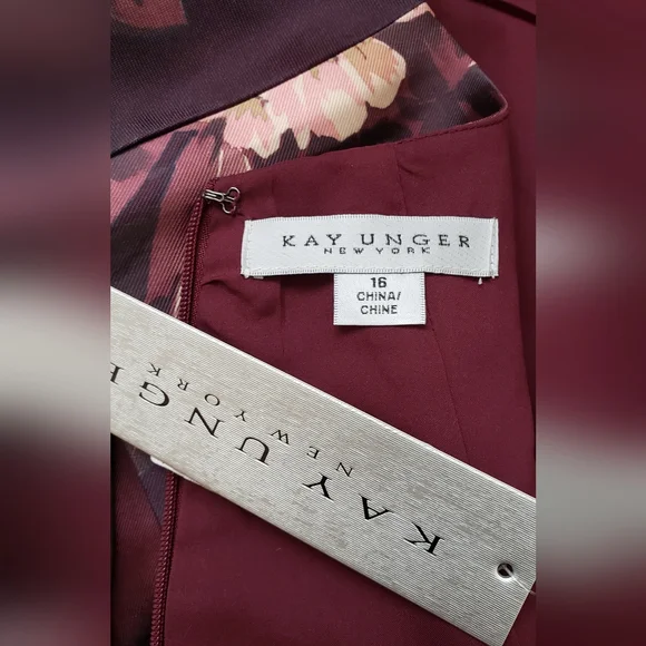 KAY UNGER Jordana Mikado Dress. Size 16. NWT - Picture 3 of 5